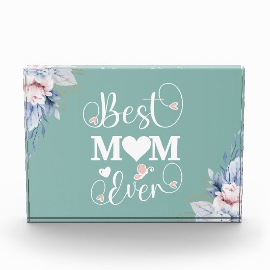 'Beste Moeder Ooit' elegant bloemencadeau Fotoblokken (Voorkant)