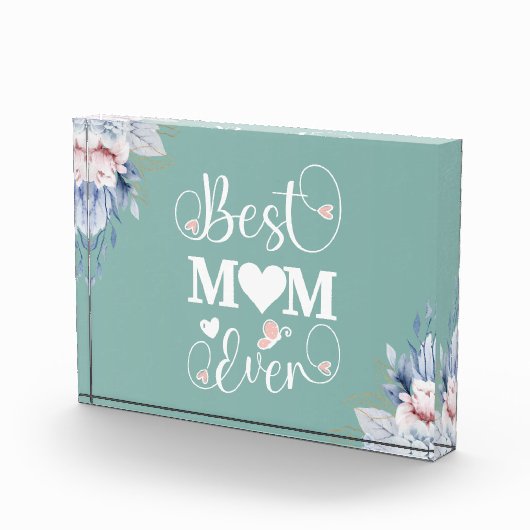 'Beste Moeder Ooit' elegant bloemencadeau Fotoblokken (Rechts)