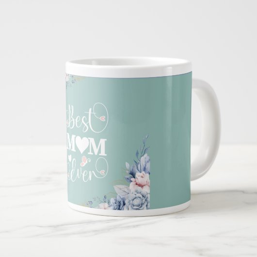 'Beste Moeder Ooit' elegant bloemencadeau Grote Koffiekop (Voorkant rechts)