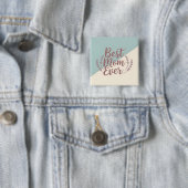 Beste moeder ooit - Elegant Mint en Cream Design Vierkante Button 5,1 Cm (In situ)