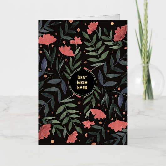 Beste moeder ooit elegant retro magische tuin folie feestdagenkaart (Voorkant)