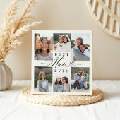 Beste moeder ooit Elegant Script Hart Fotocollage Fotoplaat