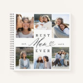 Beste moeder ooit Elegant Script Hart Fotocollage Notitieboek (Voorkant)