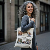 Beste moeder ooit Elegant Script Photo Collage Tote Bag