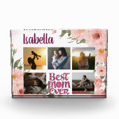 Beste Moeder Ooit Elegant Typografie Fotocollage Fotoblokken (Voorkant)