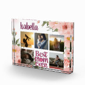 Beste Moeder Ooit Elegant Typografie Fotocollage Fotoblokken (Rechts)