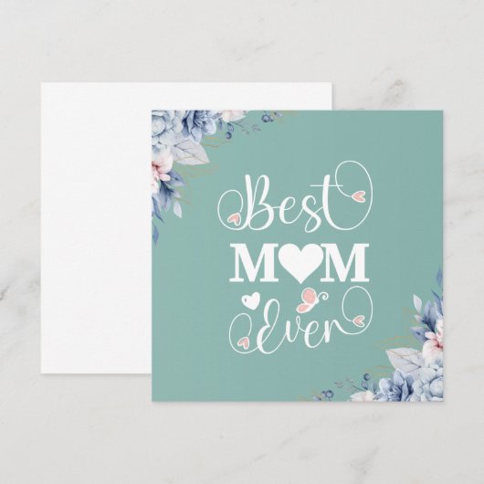 Beste moeder ooit elegant wenskaart (Voorkant / Achterkant)