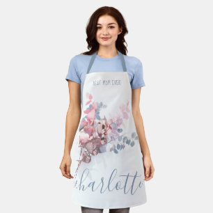 Beste moeder ooit Elegante blauwe bloemrijke water Schort