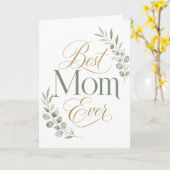 Beste Moeder Ooit Elegante Botanische Typografie Kaart (Gele Bloem)
