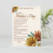 Beste Moeder ooit elegante happy moederdag flawer Feestdagenkaart (Staand voorkant)