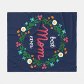 Beste moeder ooit Elegante Marine Kleurrijke Bloem Fleece Deken (Voorkant (Horizontaal))