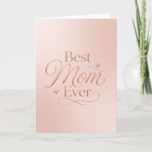 Beste Moeder Ooit Elegante Roze Gouden Typografie Kaart