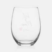 "Beste moeder ooit" elegante script (bewerkbaar) Wijnglas Zonder Voet (Achterkant)