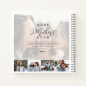 Beste Moeder Ooit Elegante Script Foto Collage Notitieboek (Achterkant)