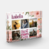 Beste Moeder Ooit Elegante Typografie Foto Collage (Links)