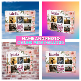 Beste Moeder Ooit Elegante Typografie Foto Collage