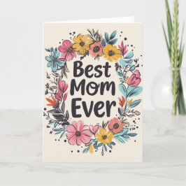Beste moeder ooit en bloemen gevouwen vakantie Kaa Feestdagen Kaart
