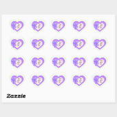 Beste moeder ooit en Paarse bloem Hart Sticker (Vel)