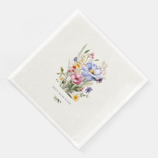 Beste moeder ooit Engels Tuin Boeket Moederdag Servet (Hoek)