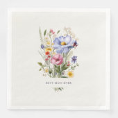 Beste moeder ooit Engels Tuin Boeket Moederdag Servet (Voorkant)