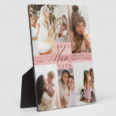 Beste moeder ooit familie foto collage roze houtne fotoplaat (Zijkant)