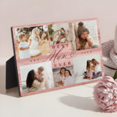Beste moeder ooit familie foto collage roze houtne fotoplaat