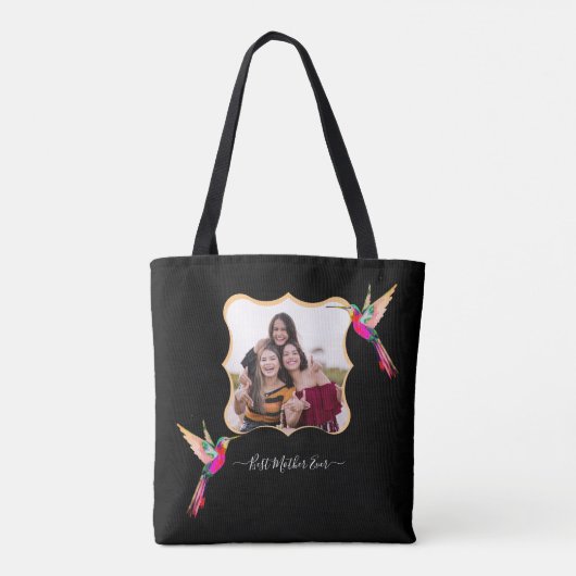 Beste moeder ooit! Family Photo Hummingbird Tote Bag (Achterkant)