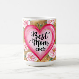 "Beste moeder ooit" Floral Heart Coffee Mok - Moed