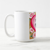"Beste moeder ooit" Floral Heart Coffee Mok - Moed (Links)