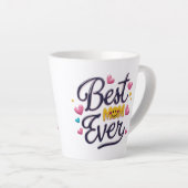 Beste moeder ooit Floral Latte Mok - Elegant 12 oz (Rechterhoek)
