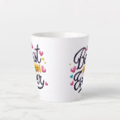 Beste moeder ooit Floral Latte Mok - Elegant 12 oz (Voorkant)