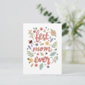 Beste moeder ooit Floral moederdag Briefkaart (Staand voorkant)