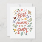 Beste moeder ooit Floral moederdag Kaart (Voorkant)
