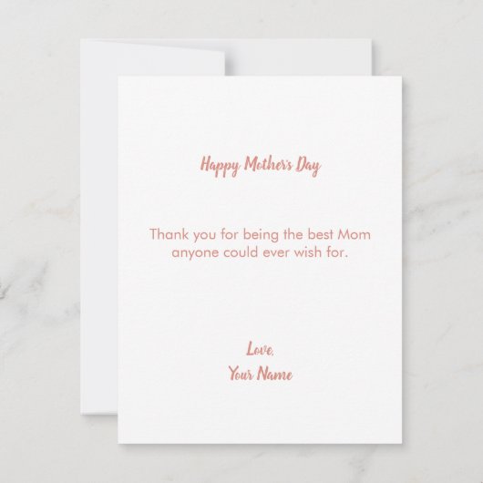 Beste moeder ooit Floral moederdag Kaart (Achterkant)