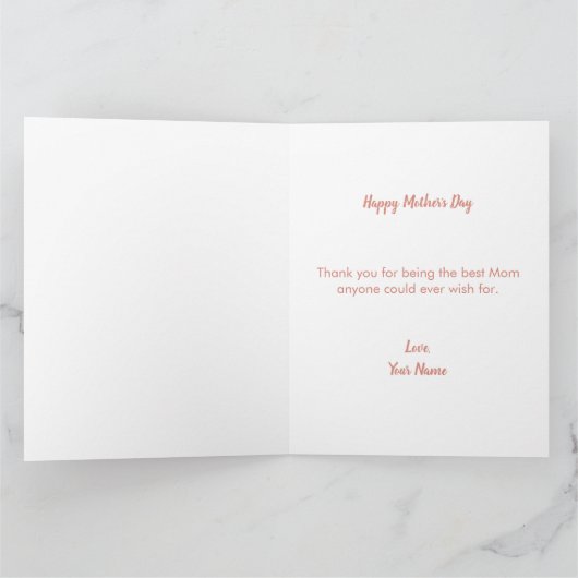 Beste moeder ooit Floral moederdag Kaart (Binnen)