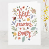 Beste moeder ooit Floral moederdag Kaart (Gele Bloem)