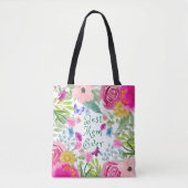 Beste moeder ooit florale botanische script Moeder Tote Bag (Voorkant)