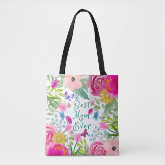 Beste moeder ooit florale botanische script Moeder Tote Bag