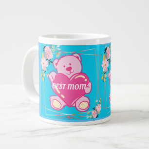 Beste Moeder Ooit Florida Roze Teddybeer Bloemblau Grote Koffiekop