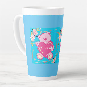 Beste Moeder Ooit Florida Roze Teddybeer Bloemblau Latte Mok