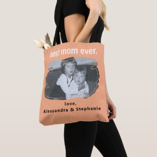 Beste moeder ooit foto aandenken namen op maat roz tote bag