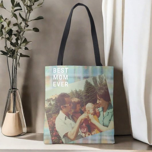 Beste moeder ooit foto aangepaste aandenken pastel tote bag