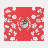 Beste moeder ooit foto bloemenmonogram schattig ro fleece deken (Voorkant (Horizontaal))