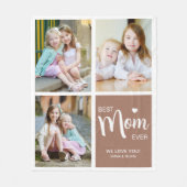 Beste moeder ooit foto collage bruin fleece deken (Voorkant)