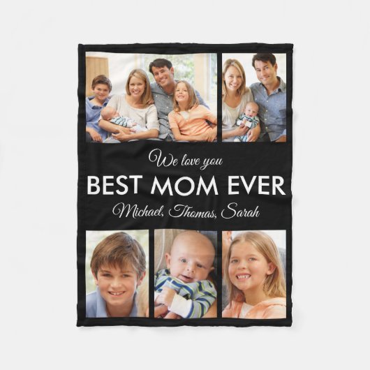 Beste moeder ooit foto collage moeders fleece deken (Voorkant)