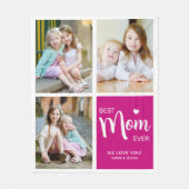 Beste moeder ooit foto collage roze fleece deken (Voorkant)