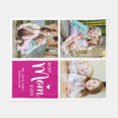 Beste moeder ooit foto collage roze fleece deken (Voorkant (Horizontaal))