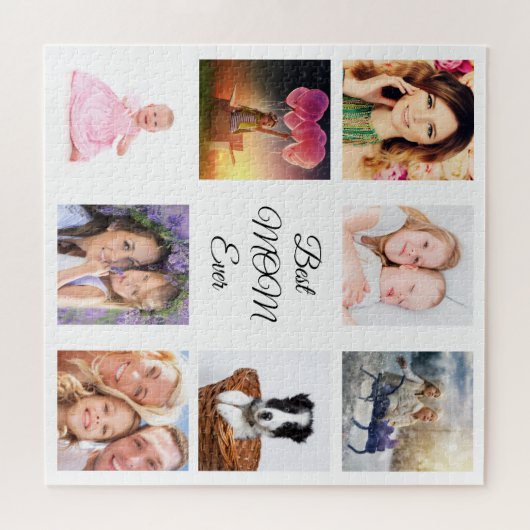 Beste moeder ooit foto-collage wit legpuzzel (Horizontaal)
