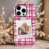 Beste Moeder Ooit Foto Cute Moderne Rode Roze Patr Case-Mate iPhone Case
