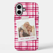 Beste Moeder Ooit Foto Cute Moderne Rode Roze Patr Case-Mate iPhone Case (Achterkant)